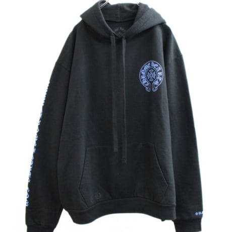 Chrome Hearts Online Exclusive Horseshoe Hoodie Black and Blue #30906