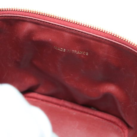 CHANEL CC Logo Vanity Bag Caviar Red #74112