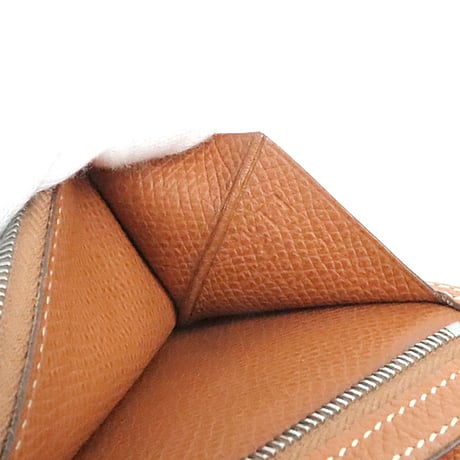 HERMES Bearn Compact Wallet Epsom Leather Cognac #19413