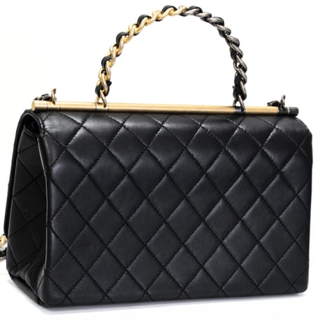 CHANEL Medium La Parisienne Flap Bag Quilted Lambskin Black #74961