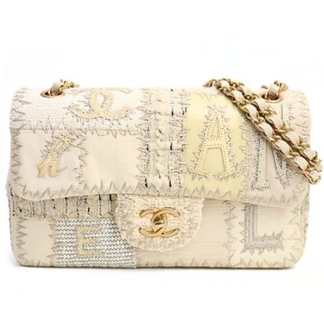 Rare! CHANEL Classic 25 Medium Flap Bag Tweed Patchwork #74140