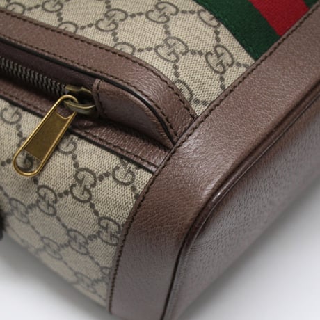 GUCCI Small Ophidia Backpack GG Supreme Canvas Leather Beige #73285