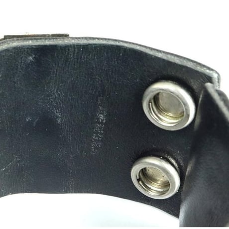 Chrome Hearts Zero Studs Triple Pyramid Raw Leather Bracelet #103373