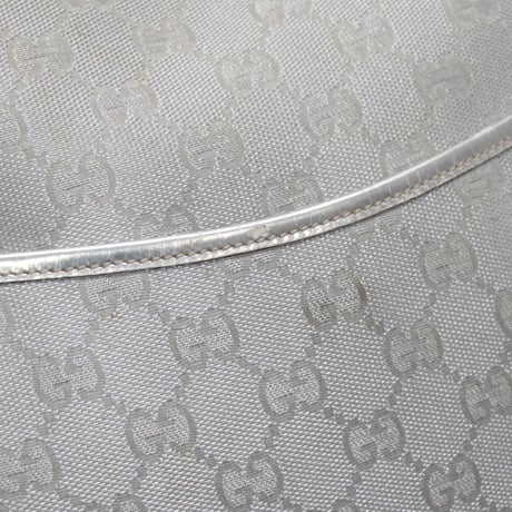 GUCCI Crossbody Shoulder Bag GG Canvas Silver #74470