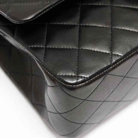 CHANEL Classic 25 Medium Double Flap Bag Quilted Lambskin Black #75114