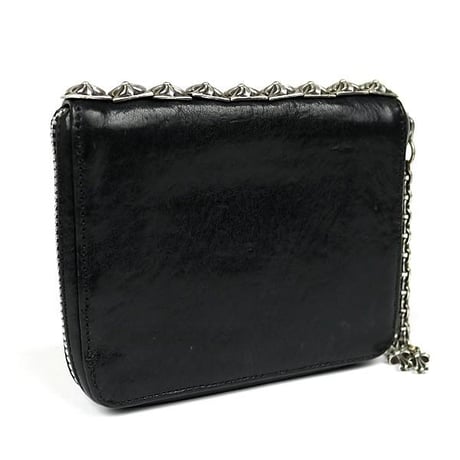 Chrome Hearts 3 Side Zip Wallet with Paper Chain & Baby Fat Cross # 102303