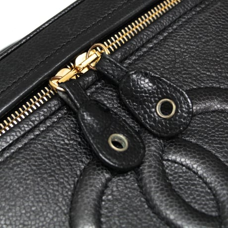 CHANEL CC Logo Vanity Bag with Strap Caviar Black #74567