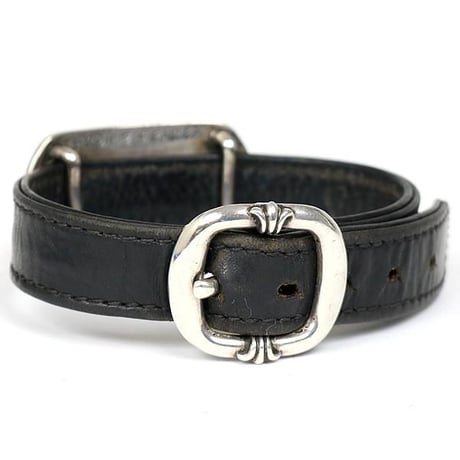 Chrome Hearts Dog Tag Gunslinger Leather Bracelet #102633