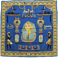 HERMES Carre 90 Silk 100% Scarf Stole "Tutankhamun" #74434