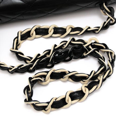 CHANEL Classic Flap Bag with Plastic Chain Quilted Leather Black #71203