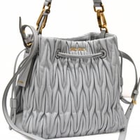 Miu Miu Matelasse Bucket Bag Nappa Leather Cornflower #74331