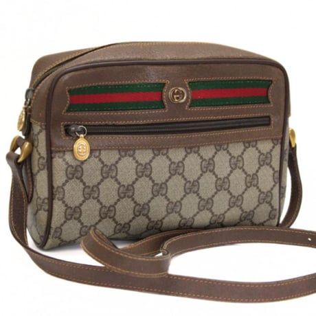GUCCI Sherry Line Camera Shoulder Bag GG Canvas Beige #74998