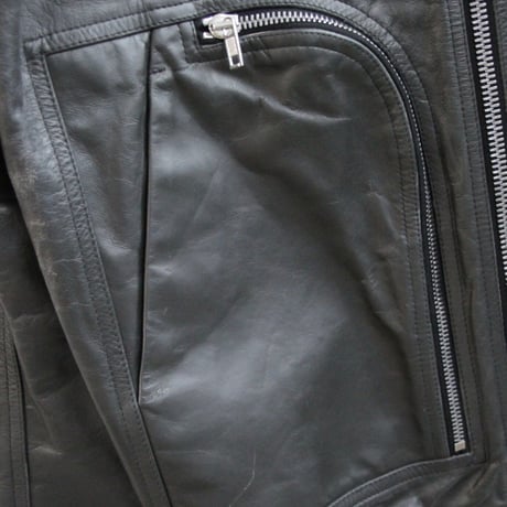 Rick Owens 25SS BAUHAUS FLIGHT Bomber Jacket Leather Black ＃30512