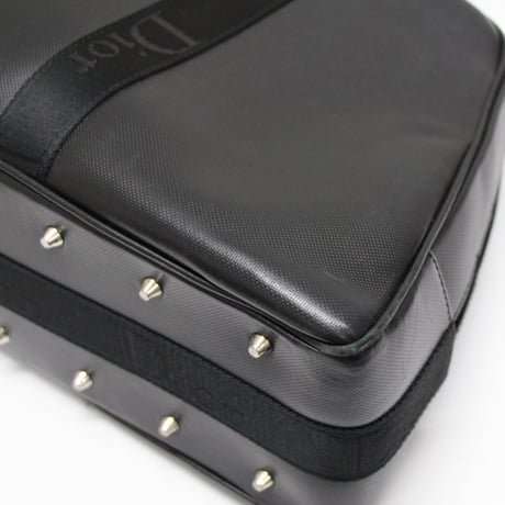 Christian Dior Hardcore Bowling Bag Leather Black #74807