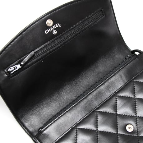 CHANEL Organizer Quilted Lambskin Black #74847