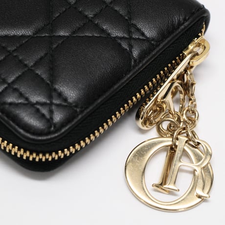 Christian Dior Voyage Wallet Cannage Leather Black #75057