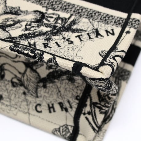 Christian Dior Small Book Tote Bag Toile de Jouy Embroidery Canvas Ivory #75181