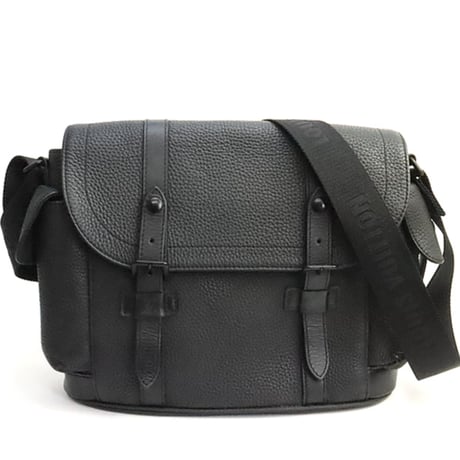 Louis Vuitton Christopher Messenger Bag Taurillon Leather Black M58476 #19133