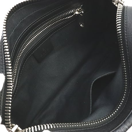 GUCCI Belt Bag GG Supreme Canvas Leather Black #18689