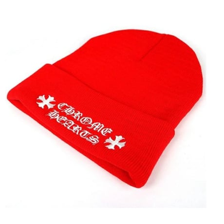 Chrome Hearts Acrylic Watch Cap with Logo Embroidery Red #101817