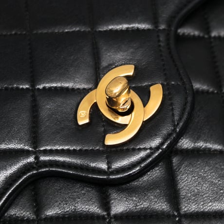 CHANEL Classic 25 Medium Double Flap Bag Quilted Lambskin Black #74983