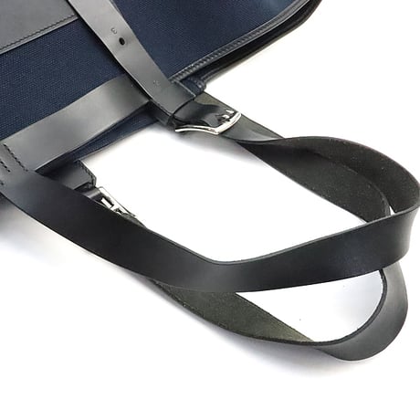 HERMES Etriviere Pocket 35 Tote Bag Toile Goeland Vache Hunter Swift Leather Black Navy ＃19000