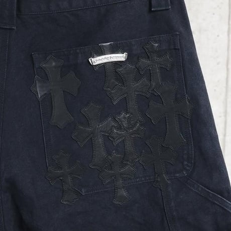 Chrome Hearts Cross Patch Carpenter Double-Knee Shorts #103336