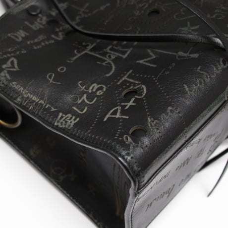 BALENCIAGA Blackout Graffiti City Shoulder Bag Leather #74568
