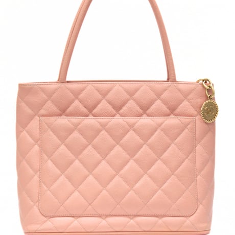 CHANEL Medallion Tote Bag Quilted Caviar Pink #74782