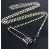 Chrome Hearts Brand-New Safety Pin 1P Diamond Roll Chain Necklace #100867