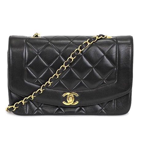 Chanel Vintage Flap Quilted Leather Shoulder Bag Black