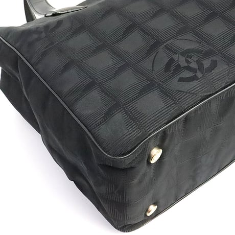 CHANEL New Travel Line PM Tote Bag Nylon Black #19345