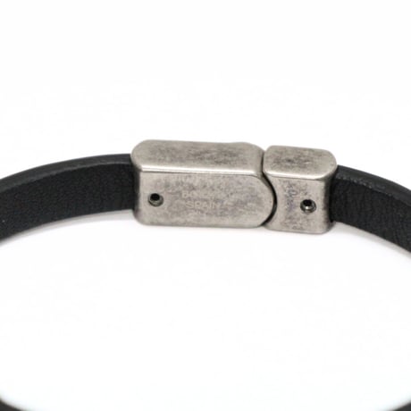Louis Vuitton Flower Edge Stud Bracelet Leather Black M8836E #73498