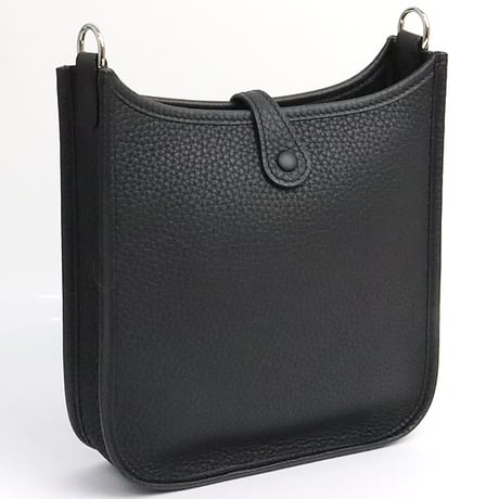 HERMES Evelyne TPM Shoulder Bag Taurillon Clemence Leather Black #18966