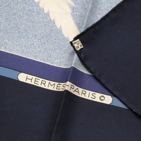 HERMES Carre 90 Silk 100% Scarf Stole ”Oiseaux Migrateurs" #74431