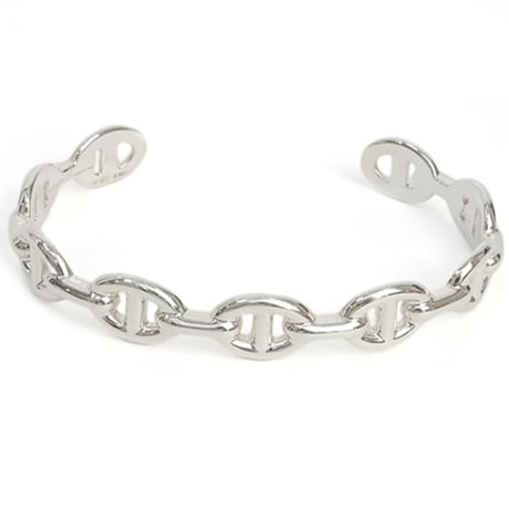 HERMES Chaine d'Ancre Enchainee ST Bangle Bracelet Sterling Silver 925 #19415