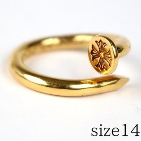 Chrome Hearts 22K CH Plus Flat Nail Ring #103609