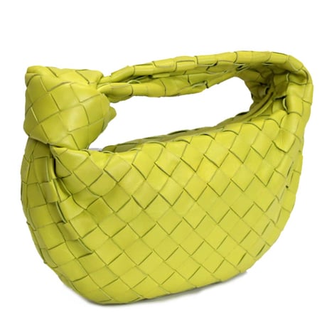 BOTTEGA VENETA Mini Jodie Handbag Intrecciato Leather Yellow Green #72750