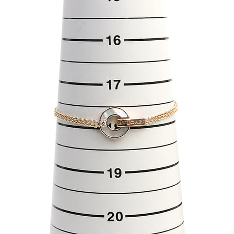 BVLGARI Openwork Bracelet 18K Pink Gold Diamond Mother-of-Pearl #17925