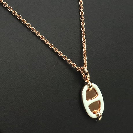 HERMES Mini Maillon PM Necklace Rose Gold-toned ＃19239