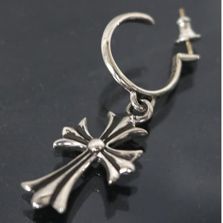 Chrome Hearts Brand-New Tiny CH Cross Hoop Earrings #102616