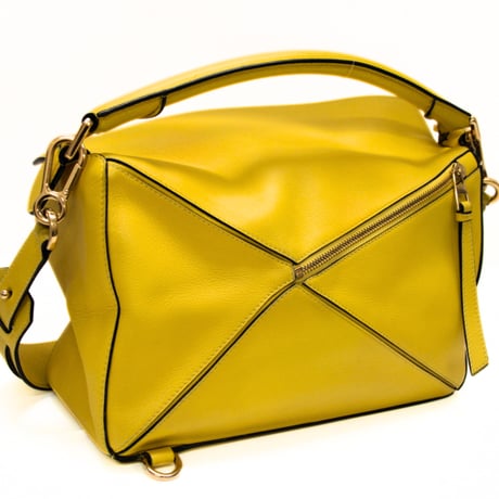 LOEWE Medium Puzzle Bag Leather Yellow #74295