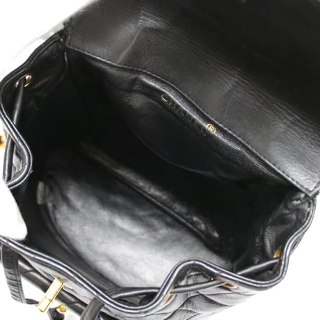 CHANEL Duma Backpack Quilted Lambskin Black ＃71594