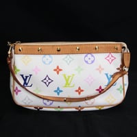 Louis Vuitton x Murakami Pochette Accessory Pouch Monogram Multicolor White M92649 #75227