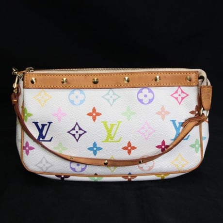 Louis Vuitton x Murakami Pochette Accessory Pouch Monogram Multicolor White M92649 #75227