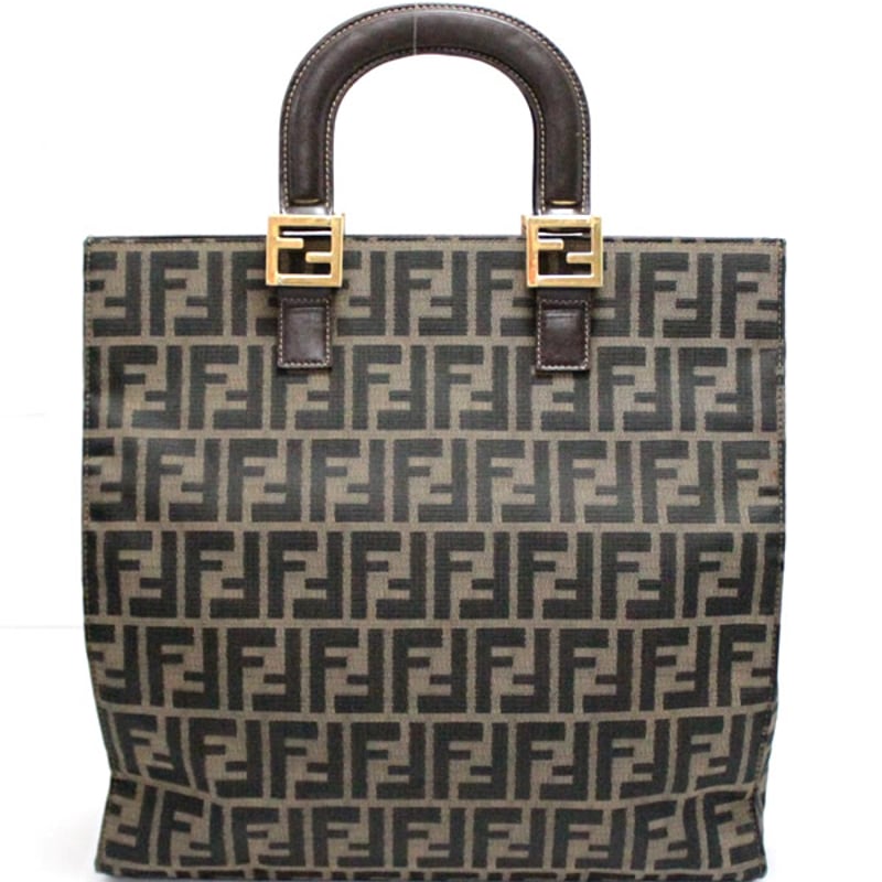 FENDI Vintage Tote Bag Zucca Canvas Brown #6682