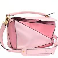 LOEWE Medium Puzzle Bag Leather Light Pink #73888