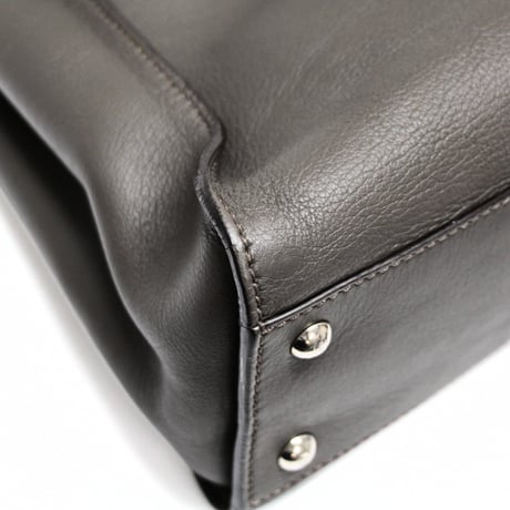 FENDI Medium Peekaboo Handbag Leather Gray ＃75050