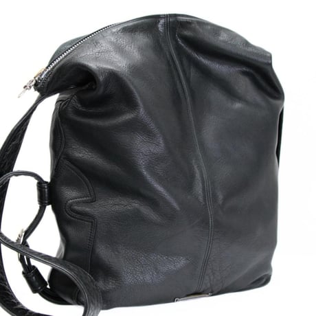 Chrome Hearts Black Heavy Leather Lelo Bag with Cross Patch #31094