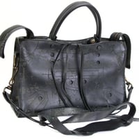 BALENCIAGA Blackout Graffiti City Shoulder Bag Leather #74568